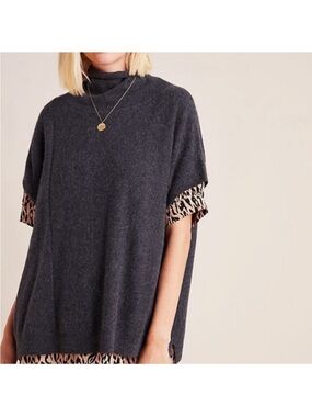BY ANTHROPOLOGIE PATTY COWL NECK CASHMERE PONCHO Small